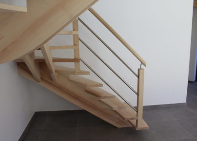 Escalier contemporain bois inox