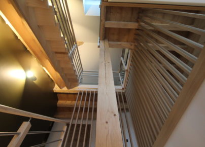 escalier bois inox