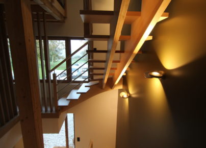 escalier bois inox