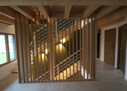 escalier bois inox